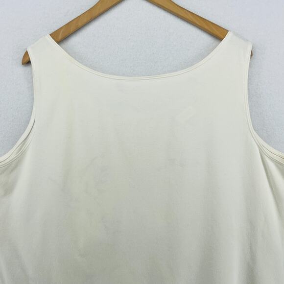 EILEEN FISHER Tank Top 2X Plus Organic Cotton Stretch Jersey Off White USA - Picture 4 of 14